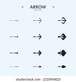 Simple set of arrow icons. Arrow vector icon set. Trendy style. Simple Minimal Pictogram. Vector