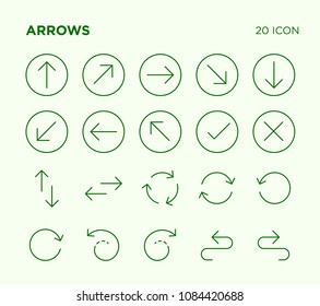 Simple set of arrow vector line icons