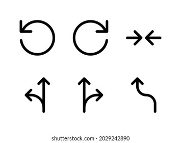 Simple Set of Arrows Related Vector Line Icons. Contains Icons as Refresh Left, Right, Minimize, Two Way and more.