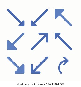 Simple Set Arrows Vector Color Icons