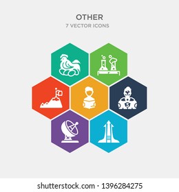simple set of arrowup, satelite antenna, super hero, self learning icons, contains such as icons milestone, labaratory, chichen hen and more. 64x64 pixel perfect. infographics vector