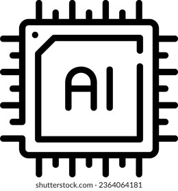 Simple set of Artificial Intelligence related outline icons. Elements for mobile concept and web apps. Thin line vector icons for website design and development, app development. Premium pack.
