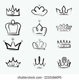 simple set artistic media crown icon vector illustration EPS10