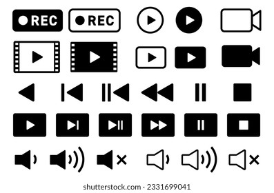 Simple set of audio icons