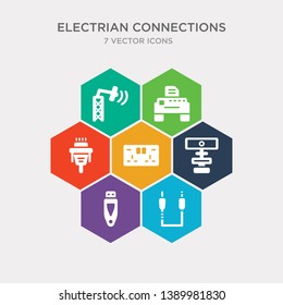 simple set of audio jack, usb, web camera, wall socket icons, contains such as icons vga, print, wireless internet and more. 64x64 pixel perfect. infographics vector