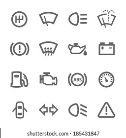 Simple set of auto related vector icons for your design