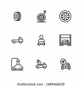 Simple Set Automobile Vector line Icons