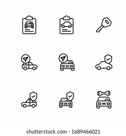 Simple Set Automobile Vector line Icons