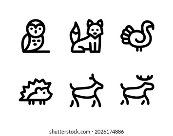 Simple Set of Autumn Related Vector Line Icons. Contains Icons as Owl, Fox, Turkey and more.