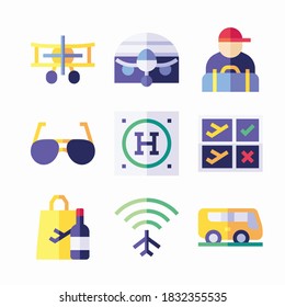 Simple Set Aviation Vector Color Icons