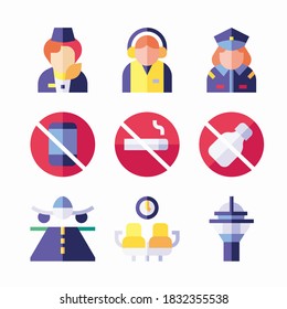 Simple Set Aviation Vector Color Icons