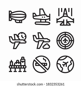 Simple Set Aviation Vector line Icons