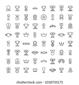 Simple set of award related outline icons. Elements for mobile concept and web apps. Thin line vector icons for website design and development, app development. Premium pack.