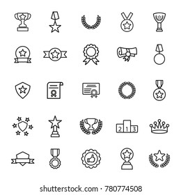 Simple Set of Awards Vector Line Icons.