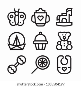 Simple Set Baby Shower Vector line Icons. Line with Editable stroke