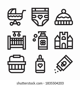 Simple Set Baby Shower Vector line Icons. Line with Editable stroke
