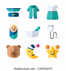 Simple Set Baby Vector Color Icons
