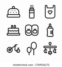 Simple Set Baby Vector line Icons. Line with Editable stroke