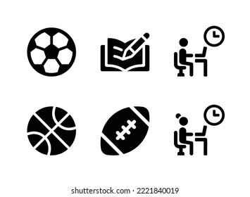 Simple Set of Back To School Related Vector Line Icons. Contains Icons as Soccer Ball, Writing, Studying and more.
