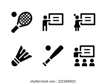 Simple Set of Back To School Related Vector Line Icons. Contains Icons as Tennis, Teaching, Badminton and more.