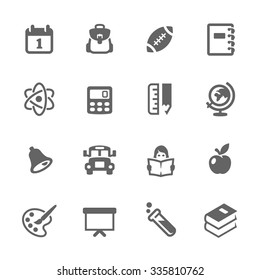 Simple Set of Back to School Related Vector Icons. Contains such icons as school bus,
backpack, globe, atom and more. Modern vector pictogram collection.