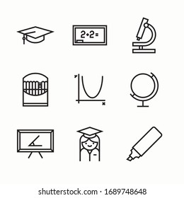 Simple Set Back To School Vector line Icons