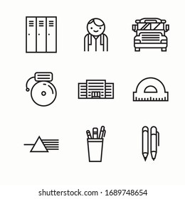 Simple Set Back To School Vector line Icons