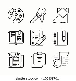Simple Set Back To School Vector line Icons. Line with Editable stroke