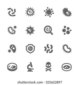 Simple Set of Bacteria Related Vector Icons for Your Design.