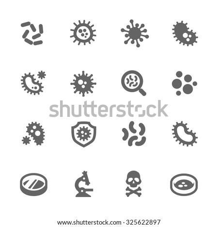 Simple Set of Bacteria Related Vector Icons for Your Design.