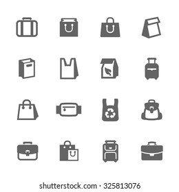 Simple Set of Bag Related Vector Icons for Your Design.