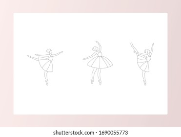 Simple Set of Ballet Vector Line Icons