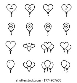 Conjunto simple de iconos de globo en estilo de línea de moda. Símbolos vectoriales modernos, aislados en un fondo blanco. Envase para pictogramas lineales. Colección de iconos de línea para aplicaciones web y concepto móvil.