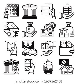 Simple Set of Banking Related Vector Line Icons