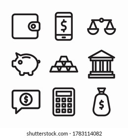 Simple Set Banking Vector line Icons