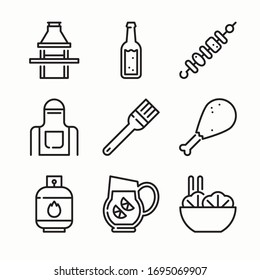 Simple Set of Barbecue Related Vector Line Icons.  Editable Stroke