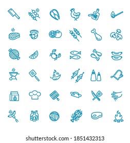 Simple Set of Barbecue Related Vector Line Icons