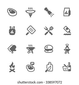 Simple Set of Barbecue Related Vector Icons.