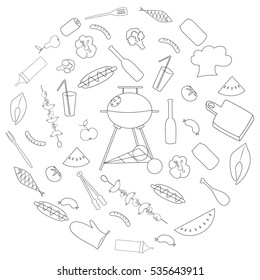 Simple Set of Barbecue Related Vector Line Icons.