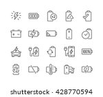 Simple Set of Batteries Related Vector Line Icons. 
Contains such Icons as Car Charge Station, Recycle, Phone Charging, Battery Life Time and more. 
Editable Stroke. 48x48 Pixel Perfect. 