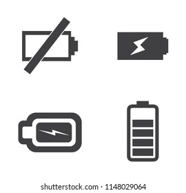 Simple Set Of Batteries Related Vector Icons. Contains Such Icons As Car Charge Station, Recycle, Phone Charging, Battery Life Time And More.