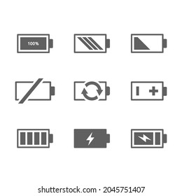 Simple Set of Batteries Related Vector Line Icons. Suitable for your Website 
