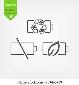 Simple Set of Batteries Related Vector Line Icons. Contains such Icons as Car Charge Station, Recycle, Phone Charging, Battery Life Time and more. Editable Stroke. 48x48 Pixel Perfect.