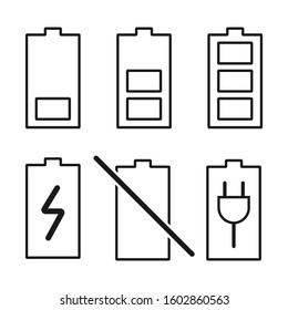 Simple set of battery related vector icons for your design.