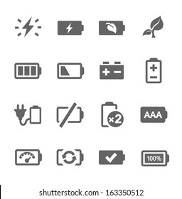 Simple set of battery related vector icons for your design.