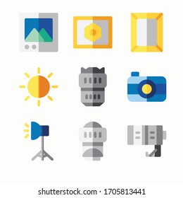 Simple Set Beautiful Camera Vector Color Icons
