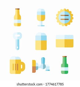 Simple Set Beer Vector Color Icons. Color with Editable stroke