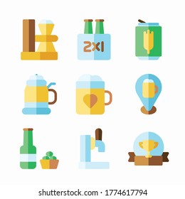 Simple Set Beer Vector Color Icons. Color with Editable stroke