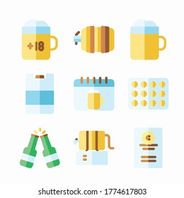 Simple Set Beer Vector Color Icons. Color with Editable stroke