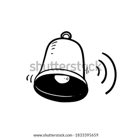 Simple Set of bell Notification Related Vector Line Icons. with hand drawn doodle hand drawing style vector isolated 商業照片 © 